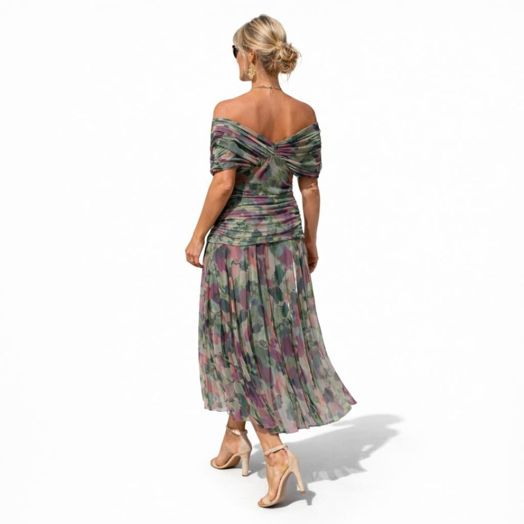 Off Shoulder Maxi Dress in Dark