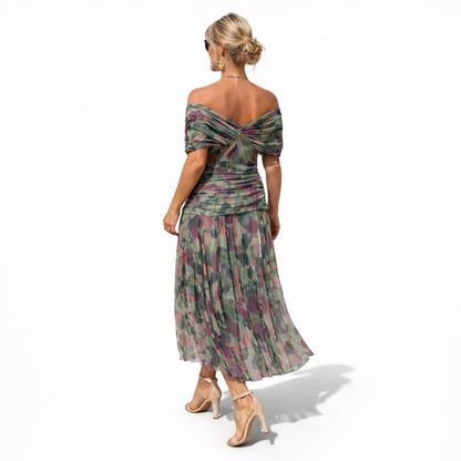 Off Shoulder Maxi Dress in Dark