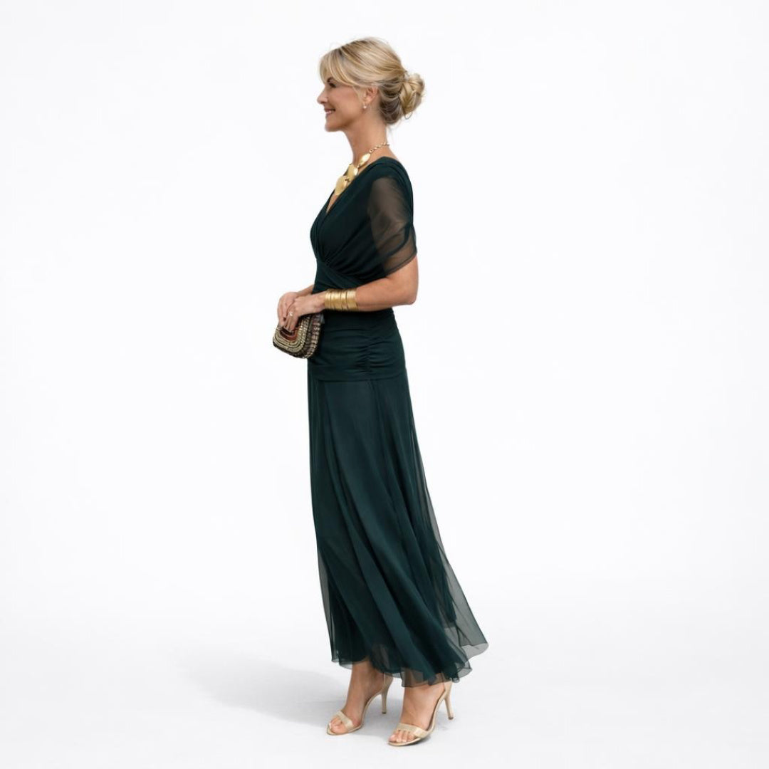 Off Shoulder Maxi Dress in Dark