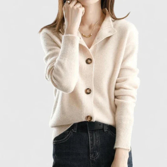 Relaxed Knit Button-Front Cardigan for Women