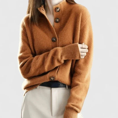 Relaxed Knit Button-Front Cardigan for Women