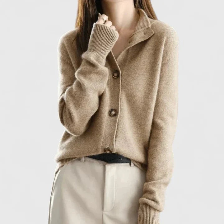 Relaxed Knit Button-Front Cardigan for Women