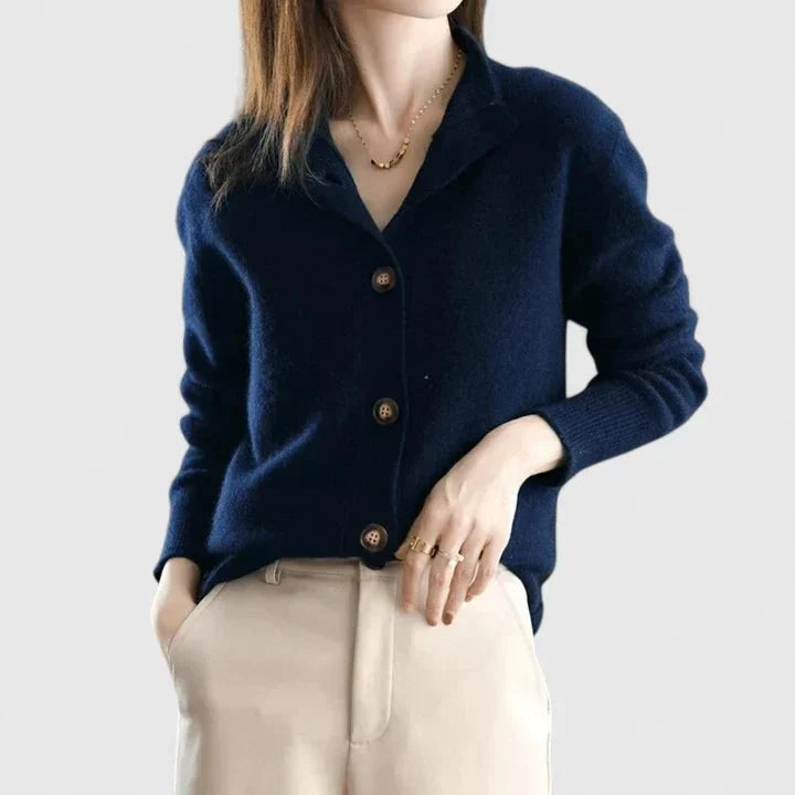 Relaxed Knit Button-Front Cardigan for Women