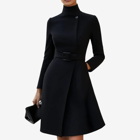 Wrap Dress with Sculptural Elegance
